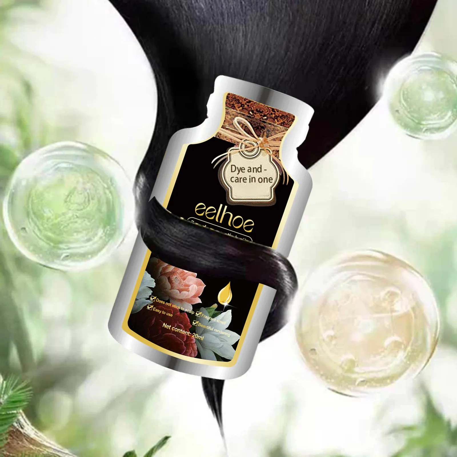 Hair Color Multiple Natural Herbal Plant Bubble Hair Dye semi-permanent Cream Black Hair Dye Shampoo