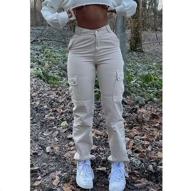 Butterfly Pants Women Cargo Pants With Side Pockets Streetwear Sweat Jogger Trouser Outdoor Sports Flare Stacked Cargo Pants