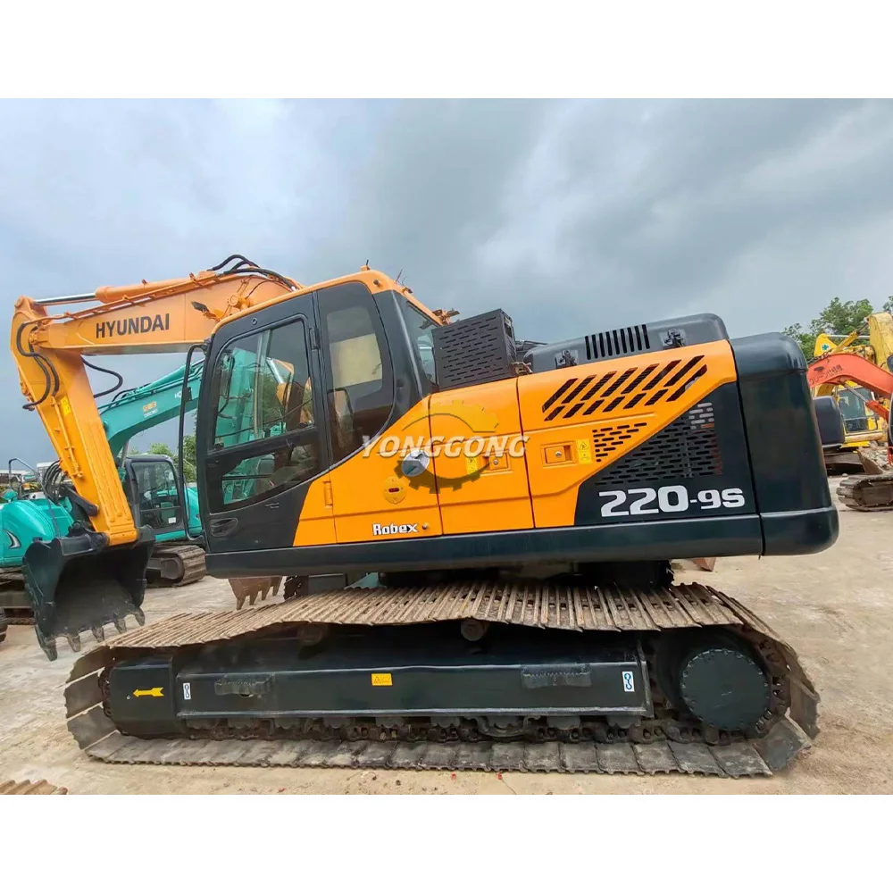 Used Hyundai r220 hydraulic crawler excavator Korea original hyundai220 r220-9 220-9s 22 ton hyundai excavator