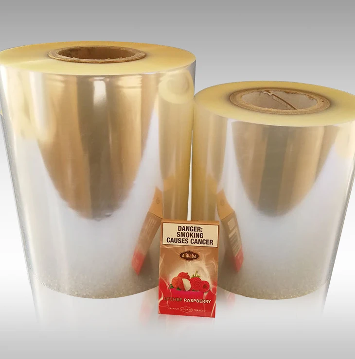 Custom Transparent Gloss Cigarette Film Single Side Bopp Heat Sealable Film For Tobacco