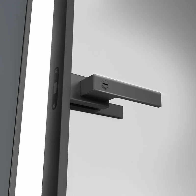 Manufacture Italian Zinc Alloy Modern Indoor Lock Door Handle Bedroom Slient Door Handle Black Magnetic Interior Handle Door