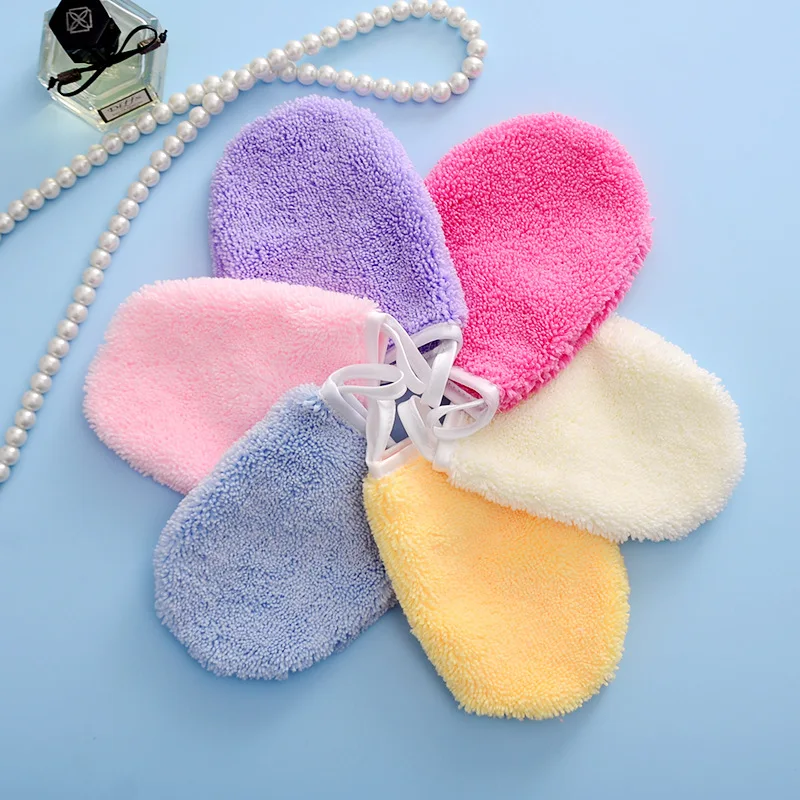 Reusable Make Up Wipes Microfiber Fleece Makeup Remover Pads Facial Cleansing Cloth Glove Facial Mitt
