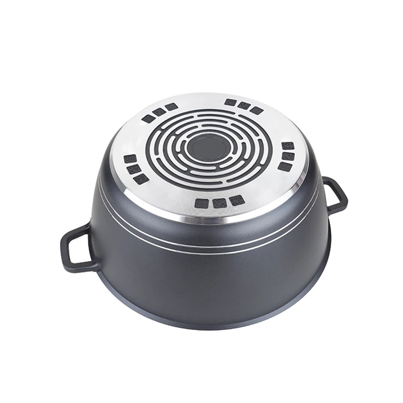 Black Colored Painting Pot Die Cast Aluminum Wok Casserole With Cover