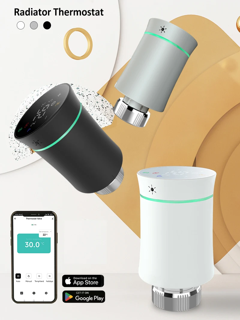 Smart Zigbee Programmable Digital Display Wireless Heating Room Radiator Hot Thermostat Thermostatic Valve Faucet