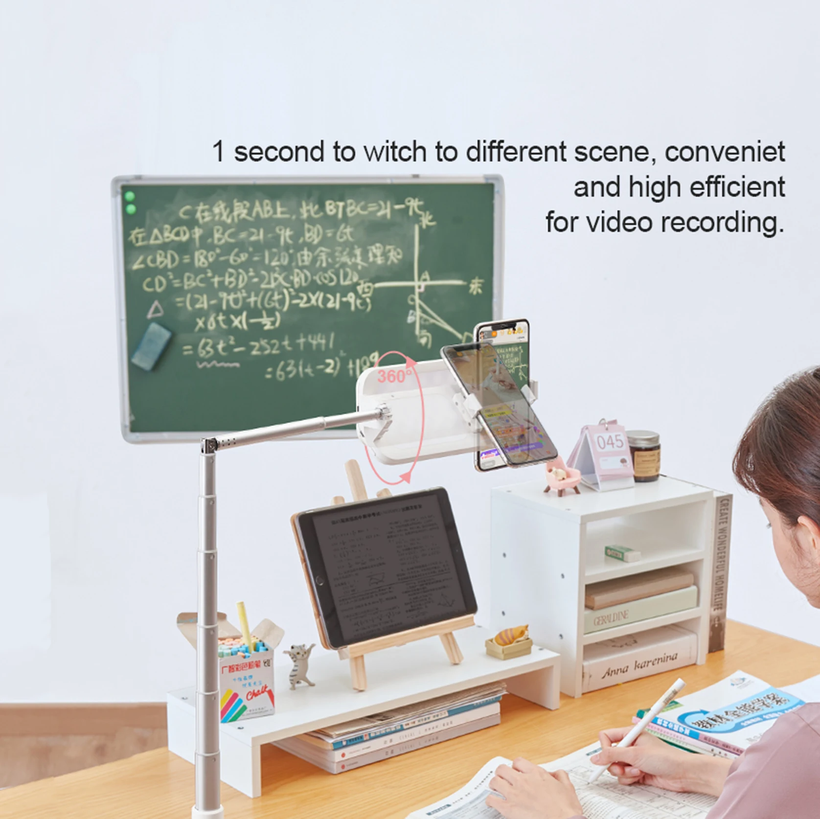 Morden Style Selfie Portable Aluminium Comedy Movy Phone Stand For Car Led Circle Ring Light