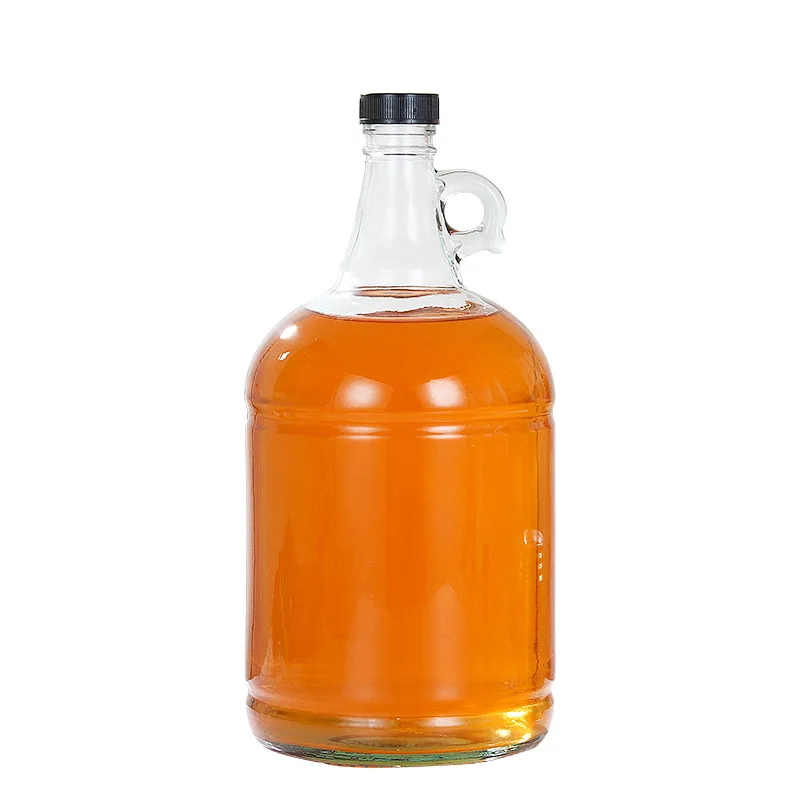 5L Recycled Glass Bottle with Secure Cap and Convenient Handle Large Capacity Design Ideal for Red Wine and Other Beverages