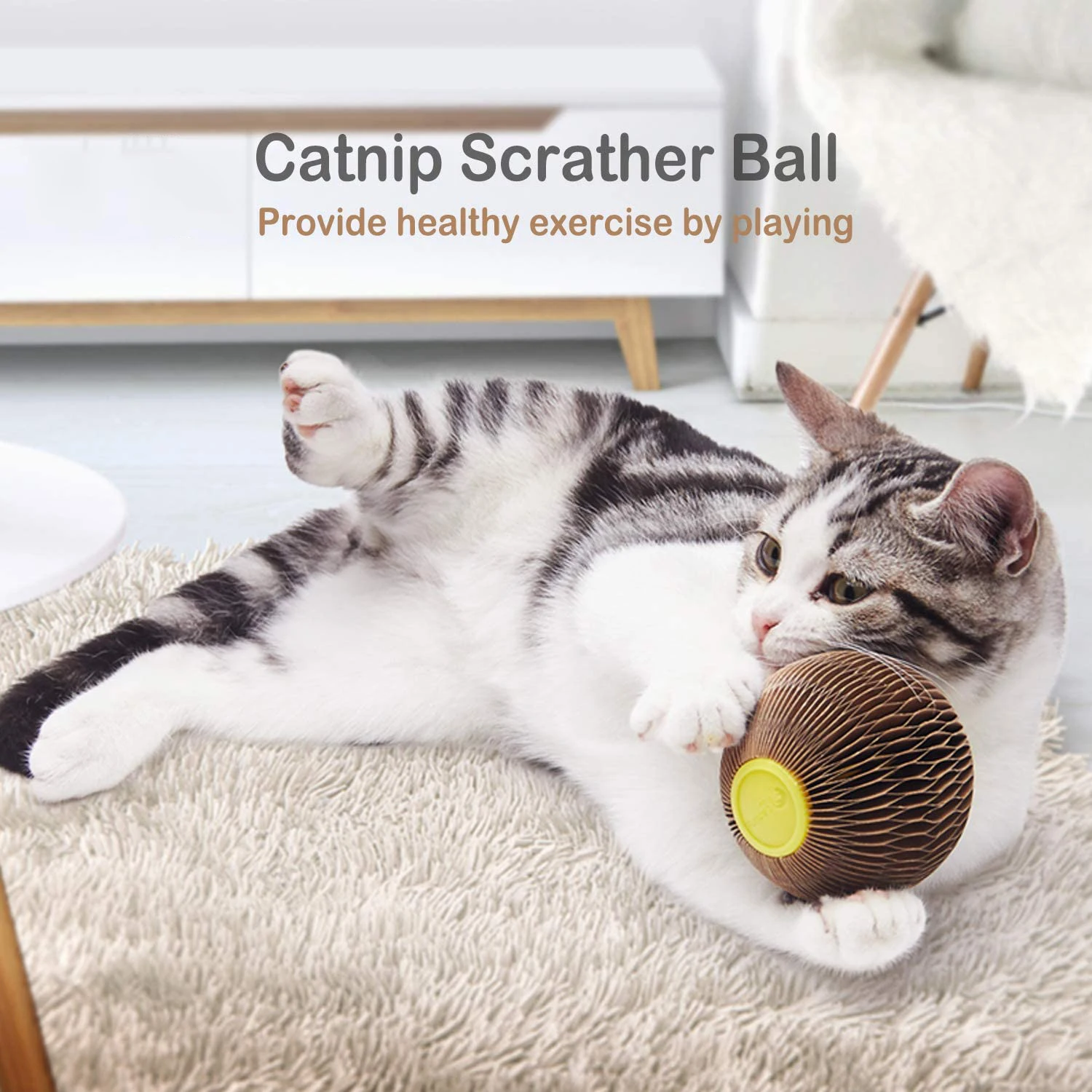 Wholesale Kitty Faithful Playmate Reduce Obesity And Loneliness Cat Scratcher Cardboard With Catnip Ball