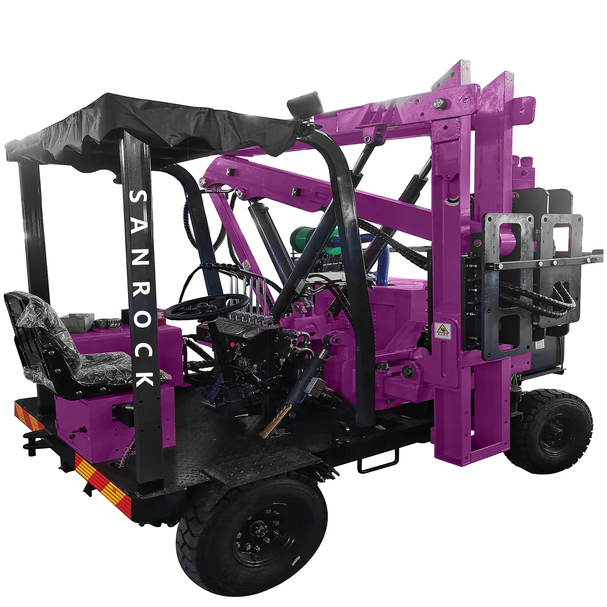 Hydraulic Pile Driver Guardrail Post Vibration Piling Machine Portable Small Pile Driver