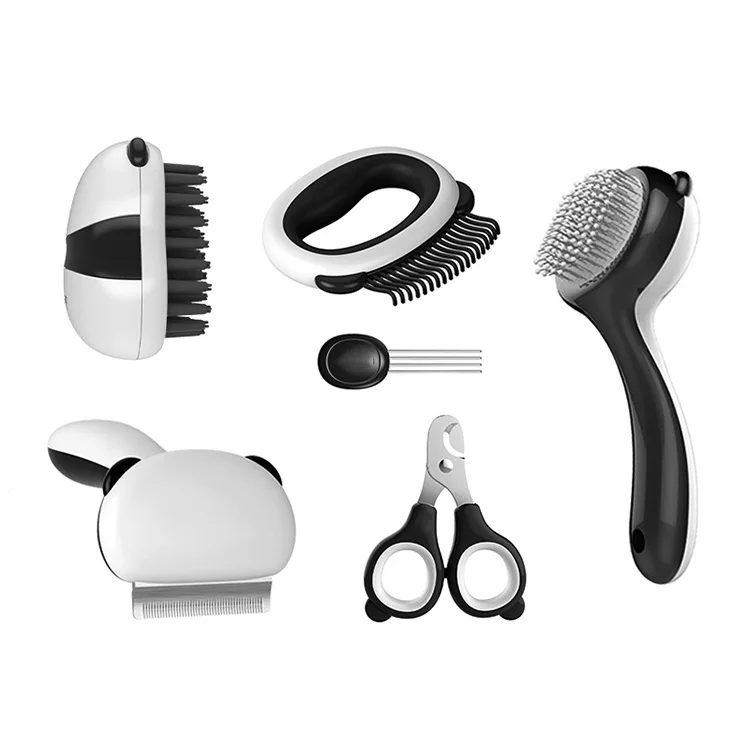 7 in 1 pet grooming kit tools for dogs and cats knotted massage comb Pet Stainless steel cleaning grooming kit