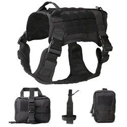 Military-style Police Style Harness Bag Set for Dog Tactical Vest Removable Bag Anti Blast Nylon Harness Attachable Bags