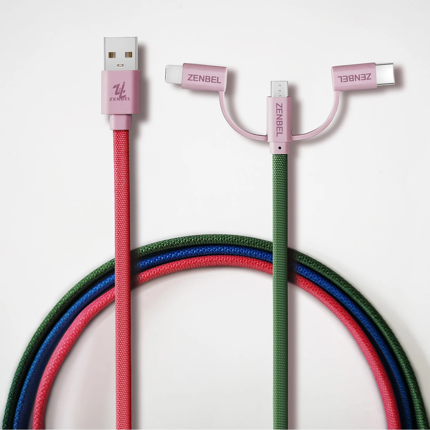 Wholesale On stock 3 in 1  charging cable  micro with lighting mobile phones type c usb fast charging  usb cable