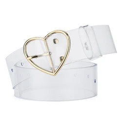 Manufacturer made lover heart zinc alloy buckle belt high quality durable white pvc belt