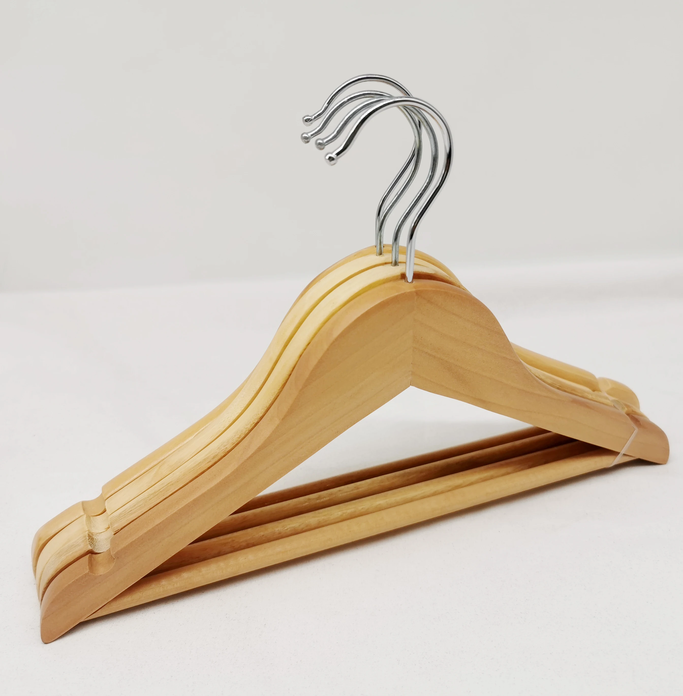 Wholesale Cheap Non Slip children kids  white wooden baby hangers for Cloth