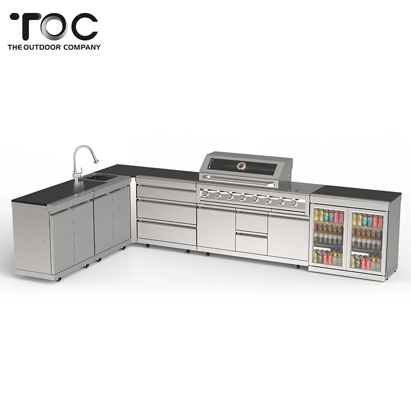 Good Price Outdoor Kitchen Multi Burner Gas BBQ Grill Portable Camping BBQ Grill