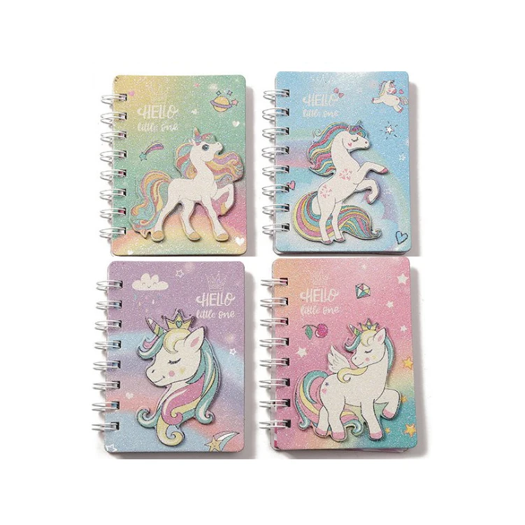 Goods In Stock unicorn diary custom mini kawaii kids cute spiral notebook journal