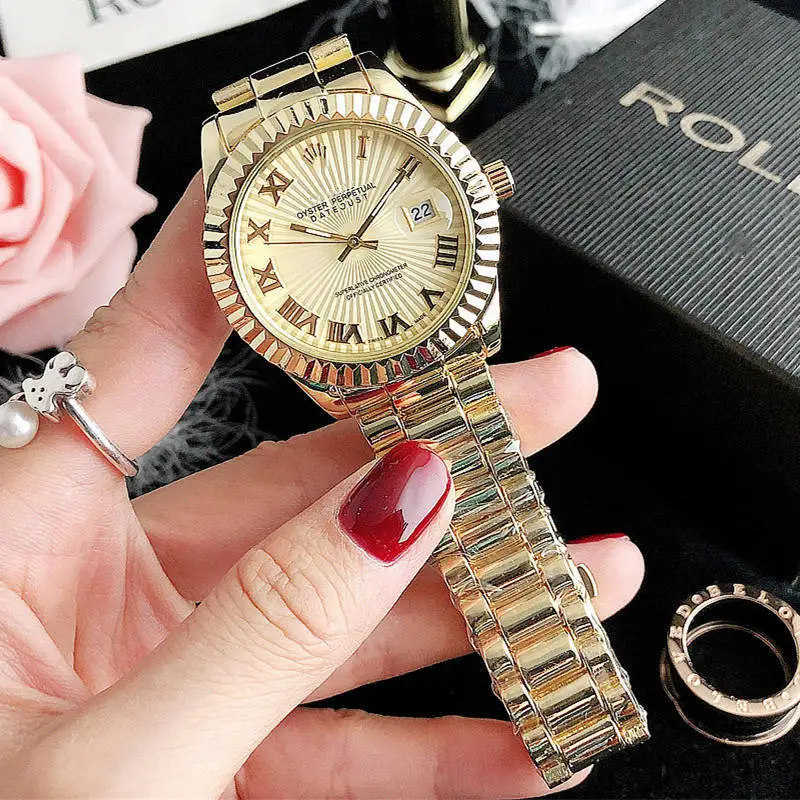 Hifive luxury fashion perpetual date watch jam laki watch women Japanese quartz movement men wrist watch with logo