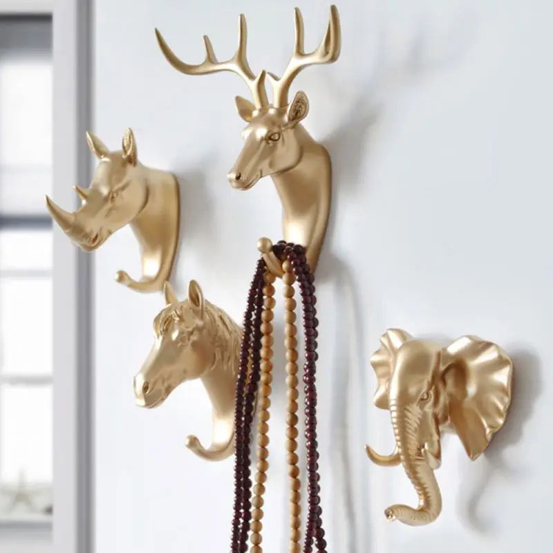 Wall Mounted Hook Creative Animal Shape Hooks Key Holder Hooks Clothes Coat Hanger for Bedroom Living Room