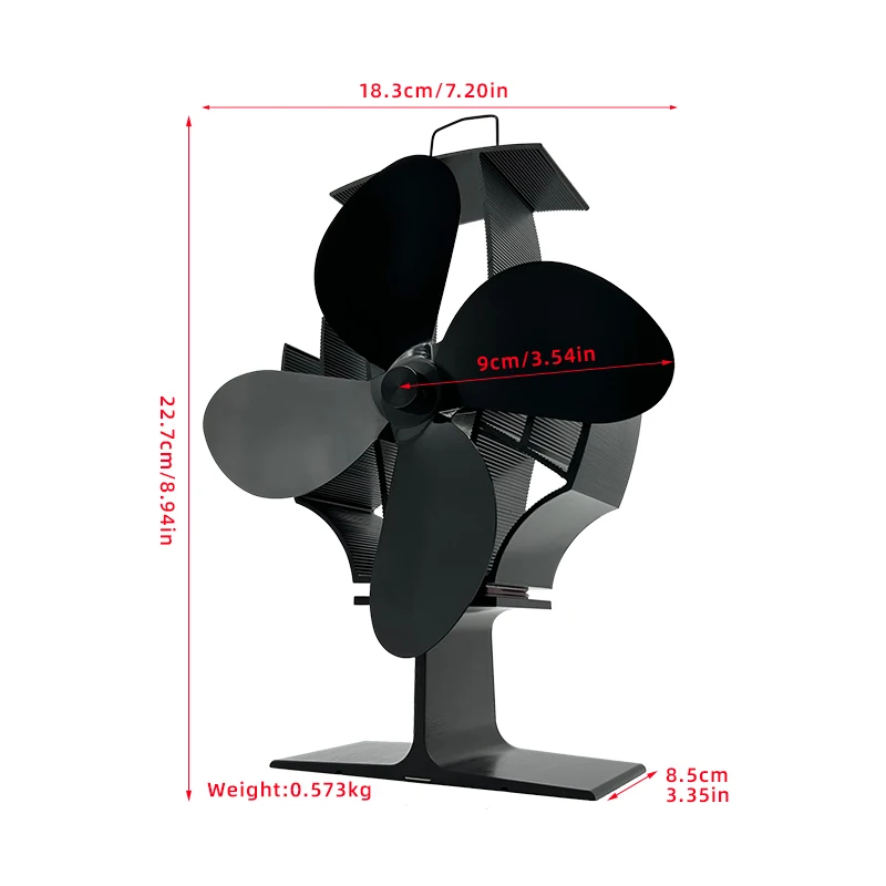 EJ Eco-friendly Fireplace Top Fan Burning Heat Powered Wood Stove