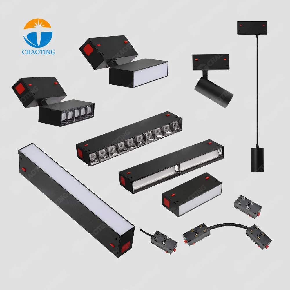 Intelligent control 4-wire magnet track lamp 1m1.5m 2m 3m lighting Track spotlight system
