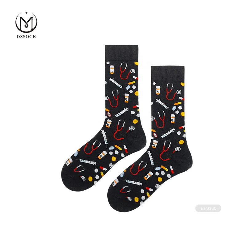 DS- E797 designer socks for womens socks custom cotton crew socks