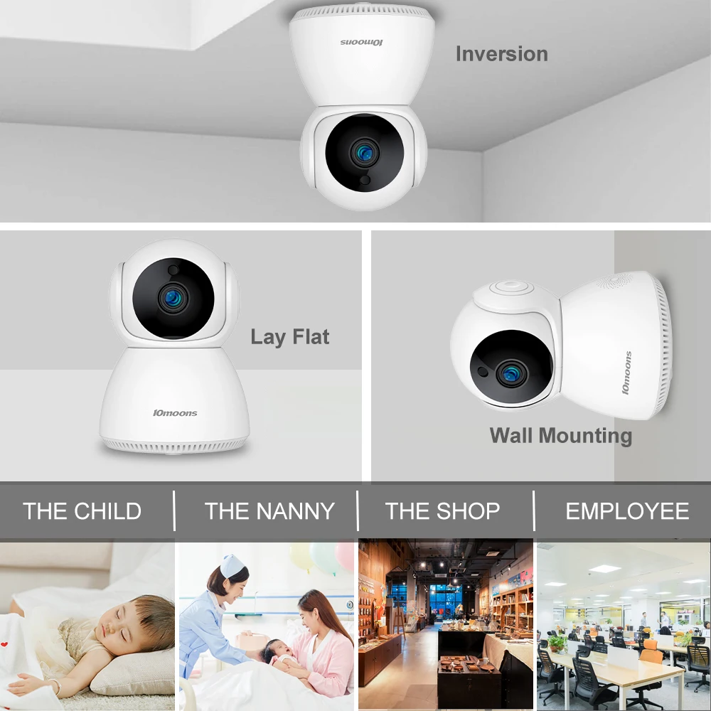 Factory price FHD 1080P 10moons Q8 Indoor Smart Pet Baby Monitor Surveillance IP mini wifi Camera