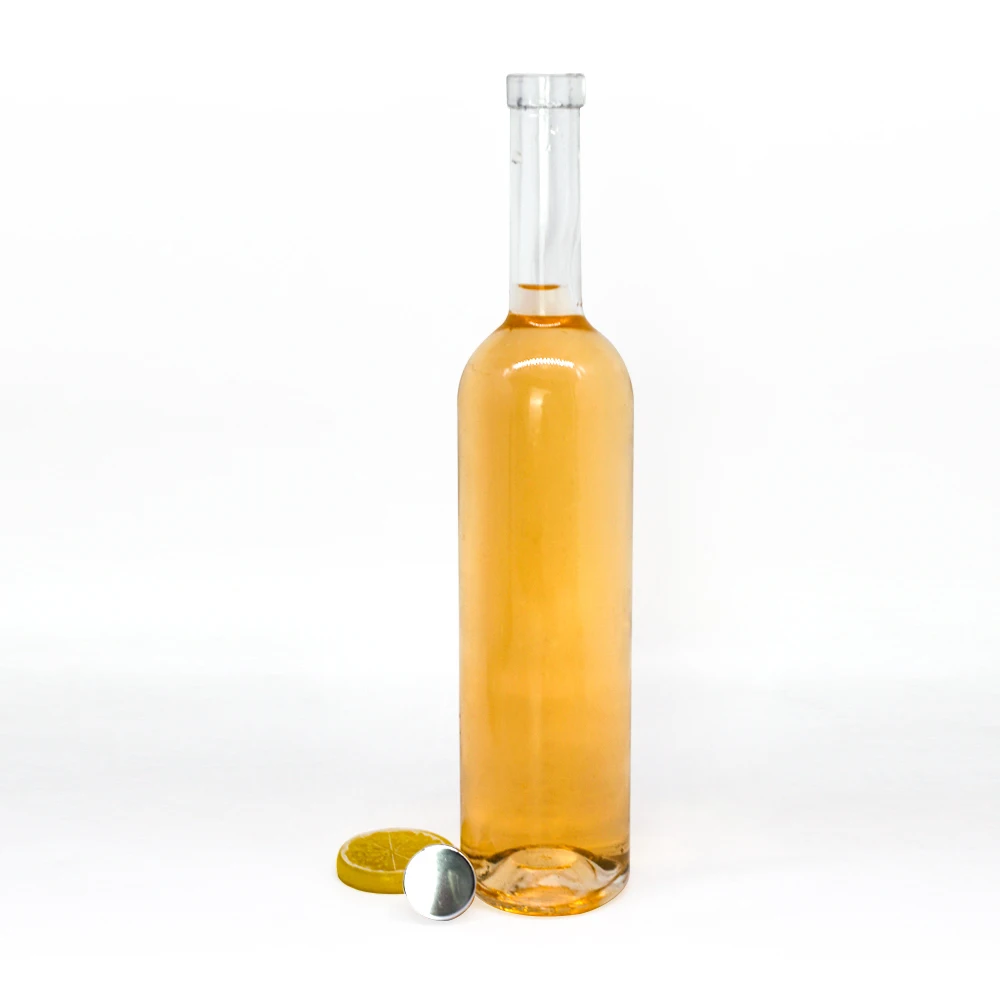Wholesale custom round 750ml liquor whiskey brandy vodka glass bottle glass bottle Whiskey bottle decanter
