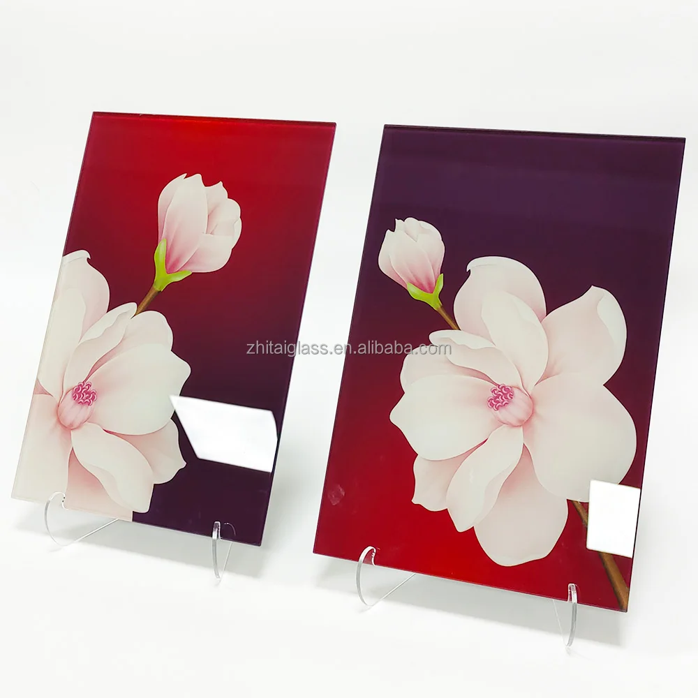 Factory Wholesale 3-12mm Decorative Pattern Color Stained Glass Sheet UV Digital Printing Glass