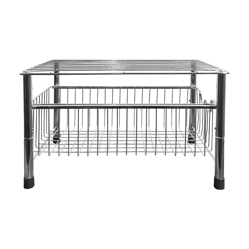 Выдвижной шкаф-органайзер под раковину, кухонная стойка, Проволочная полка с раздвижным ящиком для хранения