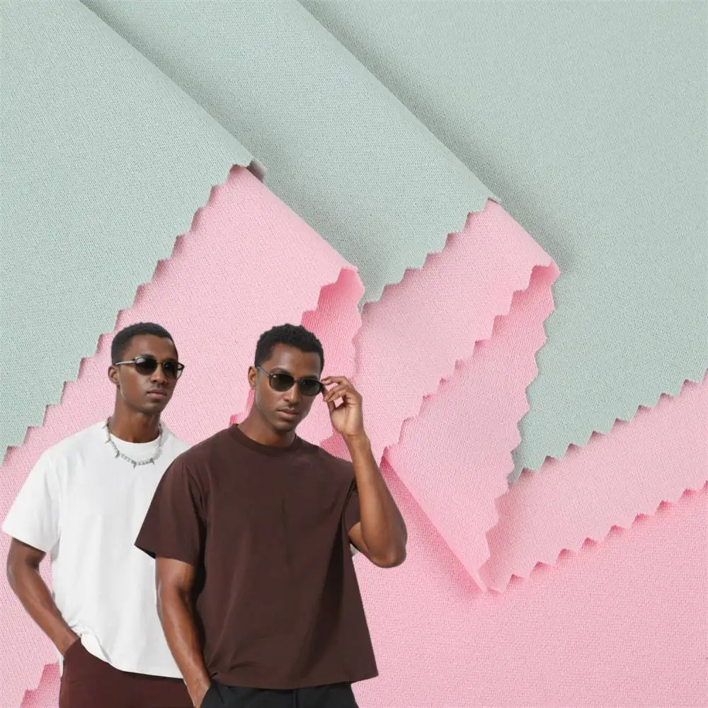 Factory wholesale Stocklot Knitted 180GSM 96%Polyester 4% Spandex Single Jersey T-shirt Fabric Material For Mens Tshirt Clothing