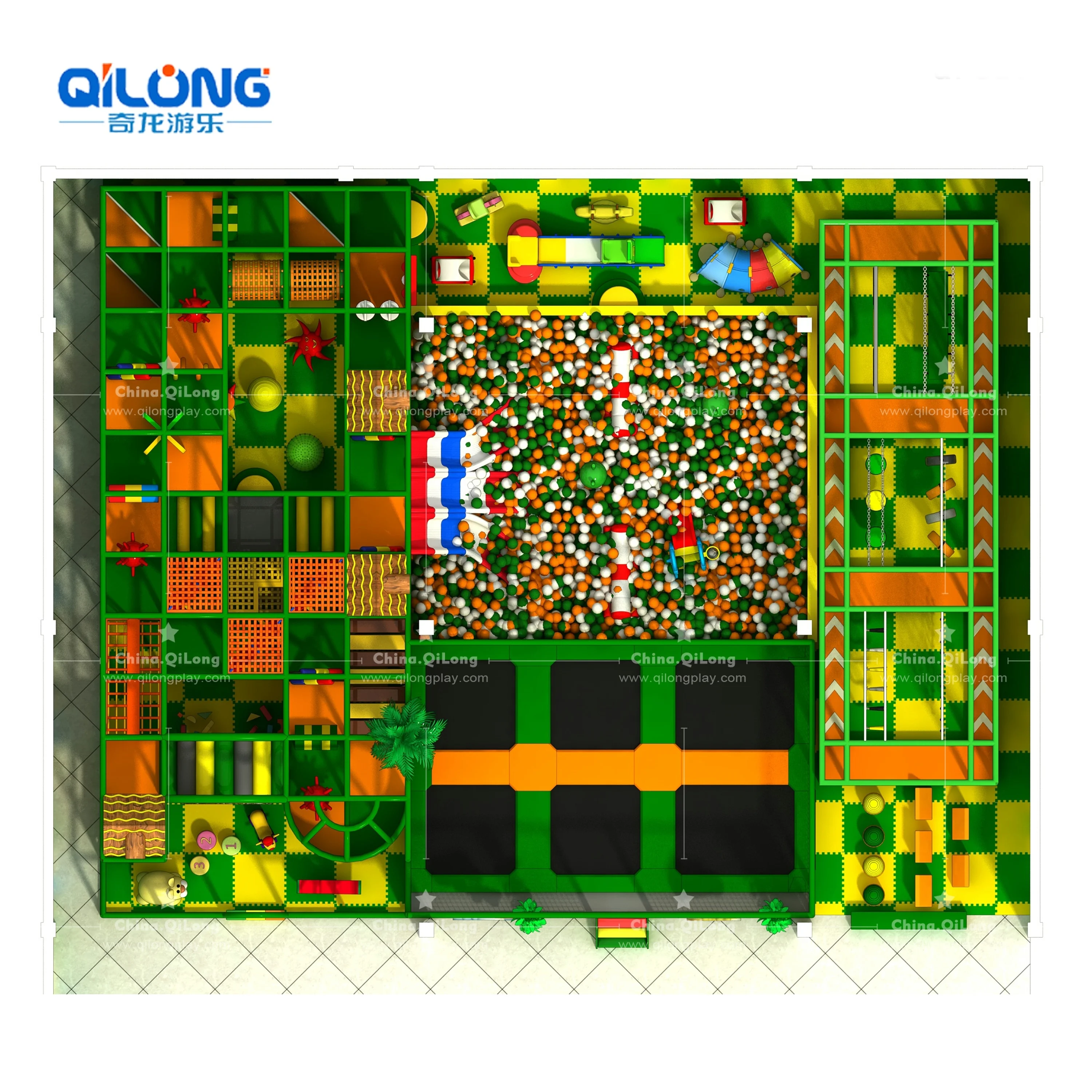 QILONG Children Amusement Park Kids Soft Play Indoor Playground Equipment