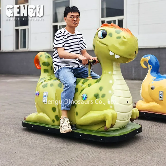 Interactive Animatronic Model Fiberglass Dinosaur Ride With Movement For Kids