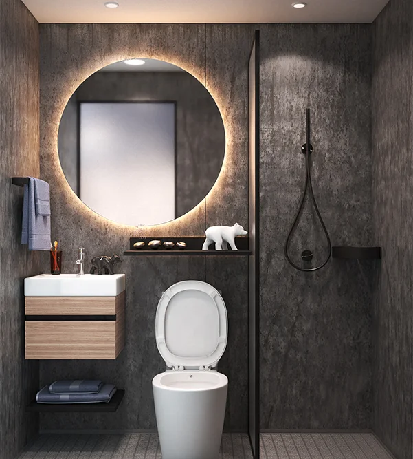 Seawin Metal Matt Black Rectangle Framed Mirror Square Round Corner Modern Wall Mirror For Bathroom Cabinet