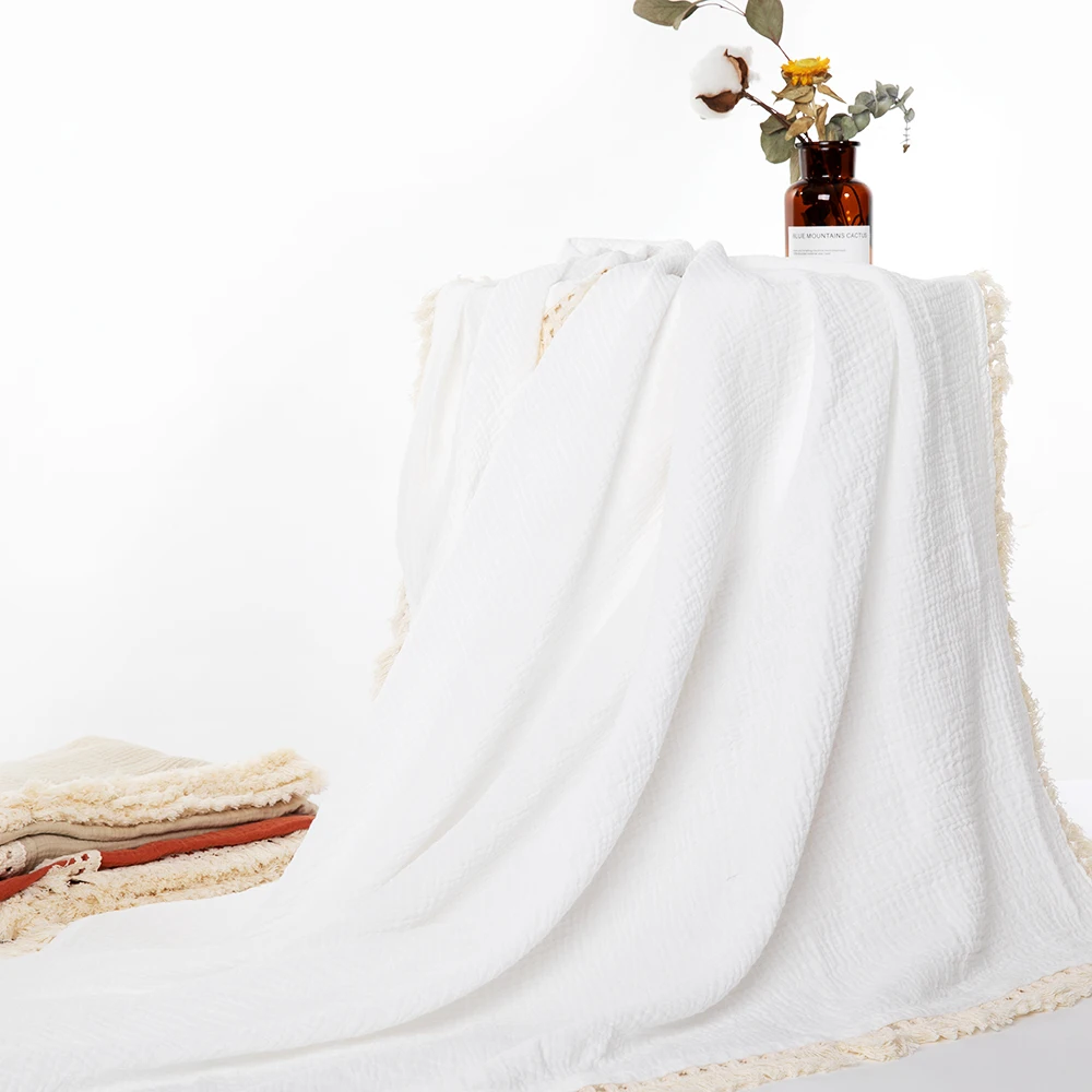 Baby Solid Muslin Cotton Swaddle Blankets super soft Bath Towel Muslin Wrap Infant Girls&Boys Blanket