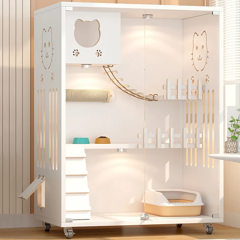 Professional Factory Direct Latest Design Large Capacity Luxury Solid Wood Cat House Cat Nest Pet Breeding House Cat Villa