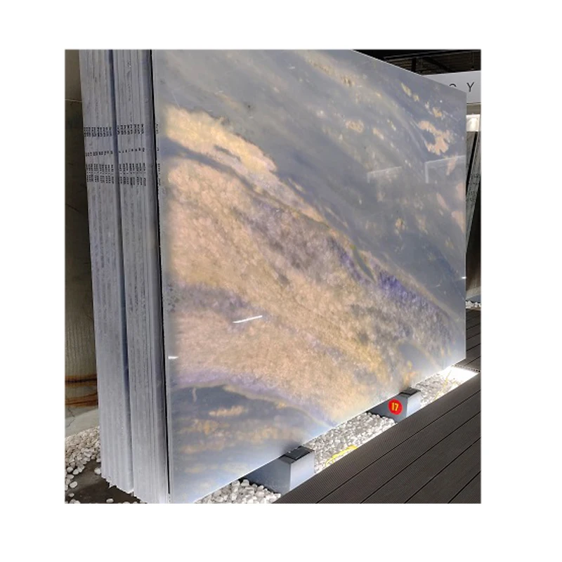 Luxury Brazil Iceberg Blue Quartzite Slab Natural Blue Celeste Marble Stone For Wall Tiles Table Kitchen Countertop Island