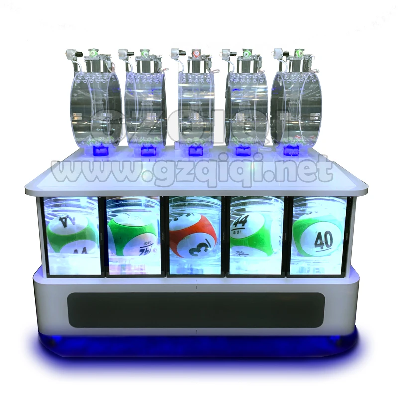5 capacity multi-cylinder draw ball lottery gambling machine with lcd screen