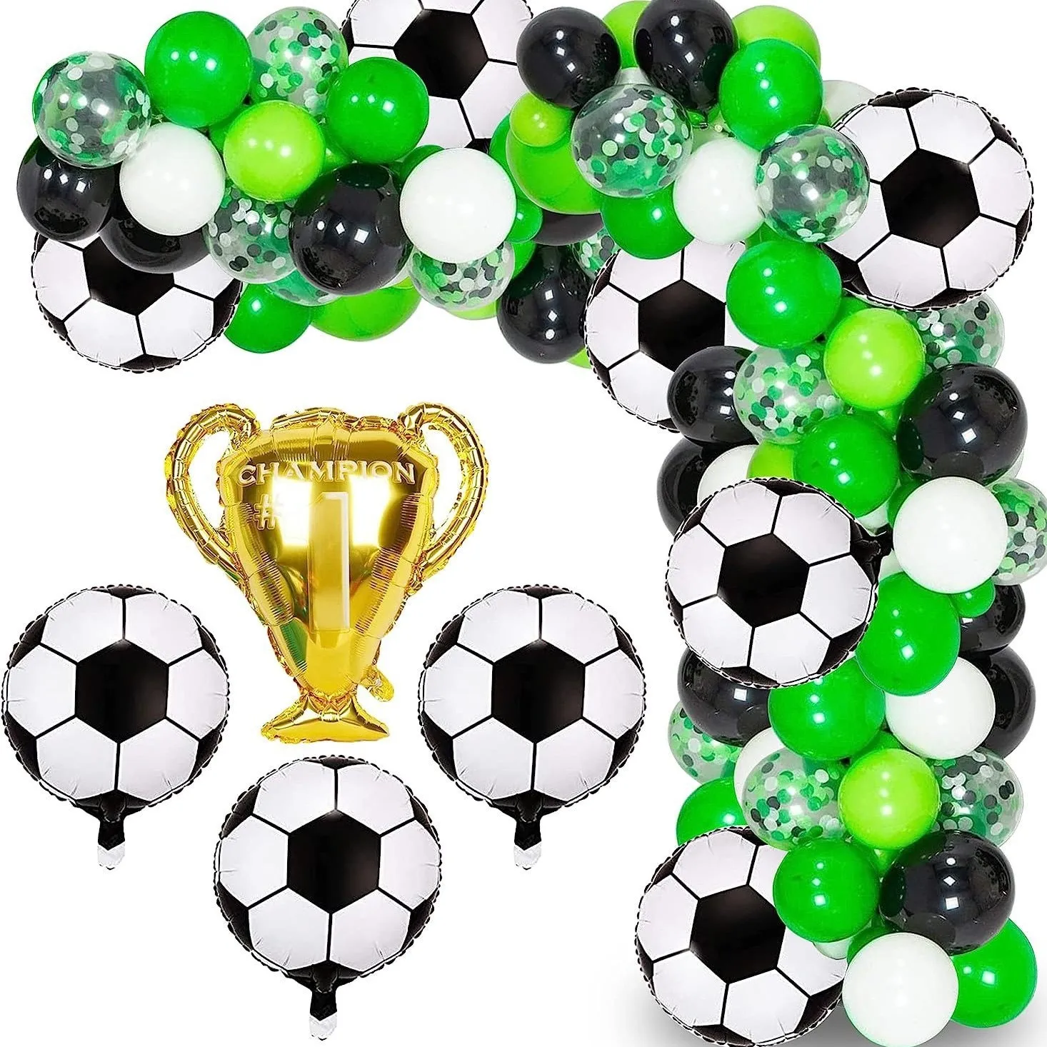 Football Balloon Arch Kit Boys Green Balloon Arch Kit with Football Baby Shower Birthday Soccer Party Decorations