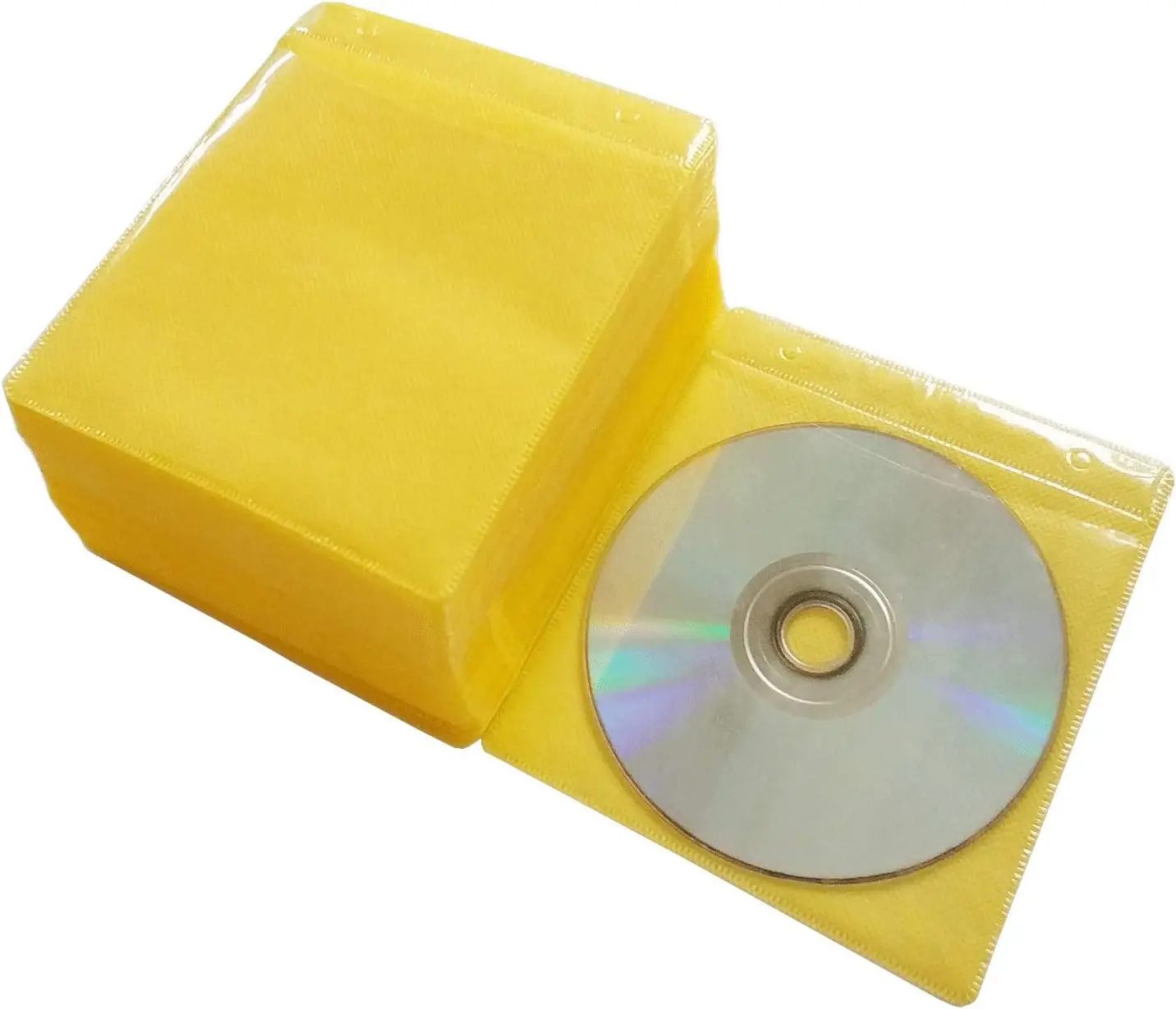 Wholesale Custom CD/DVD/BluRay Sleeves, Double-Sided Refill Plastic Sleeve for CD and DVD Storage Binders Wallets (White)