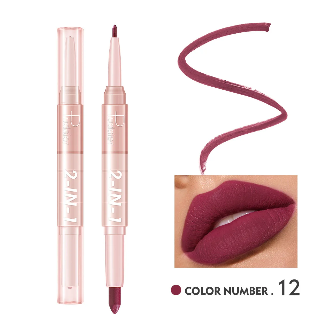 OEM Beauty Cosmetic Lip Liner Best Selling Waterproof Matte Creamy Lipstick And Lip Liner 2-IN-1 Private Label