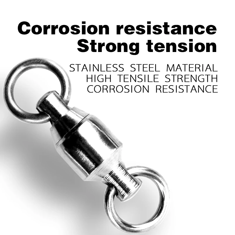 Wholesale Stainless Steel Ball Bearing Fishing Swivels with Connector Solid Rings