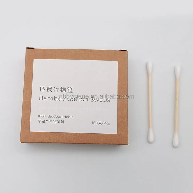Factory biodegradable bamboo ear cotton buds disposable q-tips cotton swabs  bamboo sticks