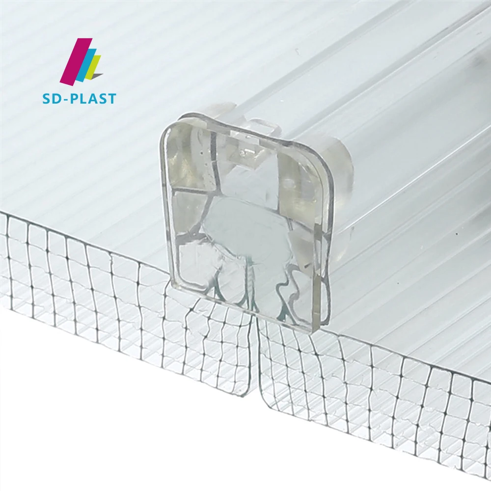 6mm 8mm 10mm 4-wall R-Structure Thick Polycarbonate Sheet Color Polycarbonate Standing Seam System Polycarbonate Roofing Sheet