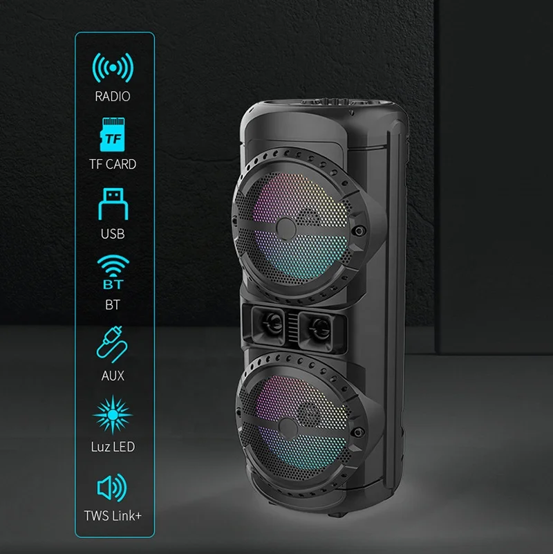 Factory Direct Fashion Wireless Party Big Size Professional Bluetooths Dj Box Battery Powered Wireless Speaker With Light Mic