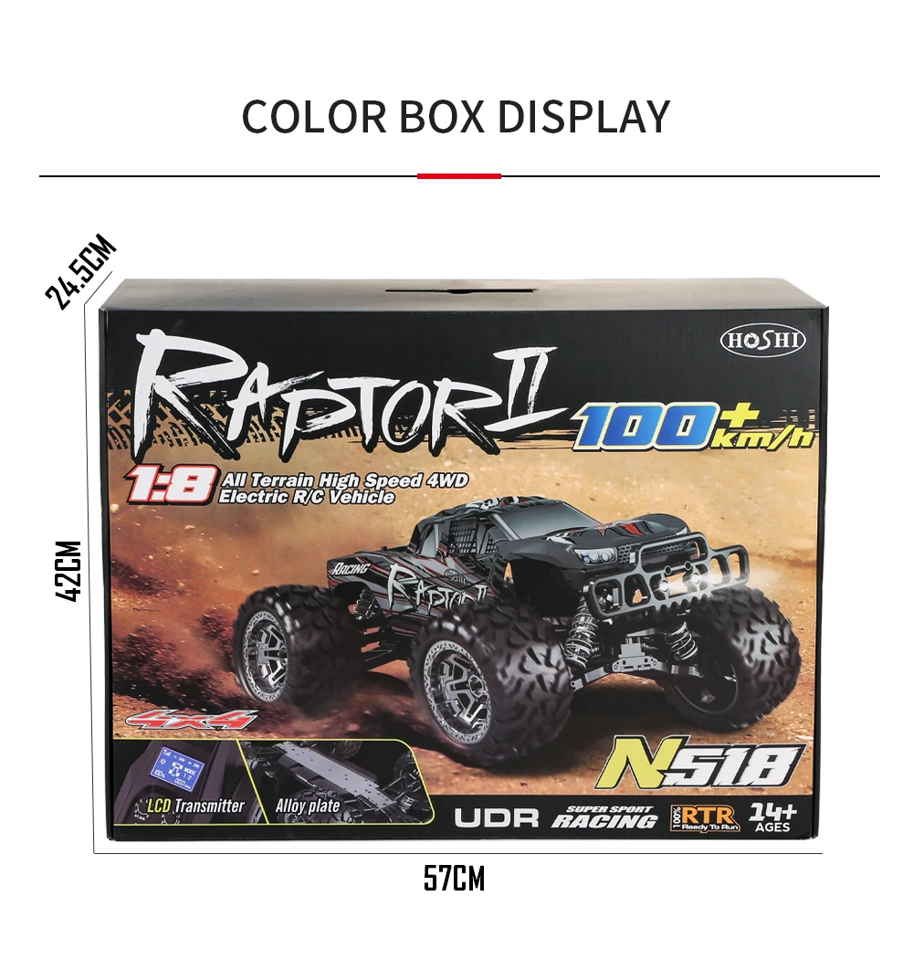 Новый дизайн N518 RC автомобиль 4WD 1/8 шкала 100 км/ч + бесщеточный гоночный RTR высокоскоростной монстр грузовик внедорожник