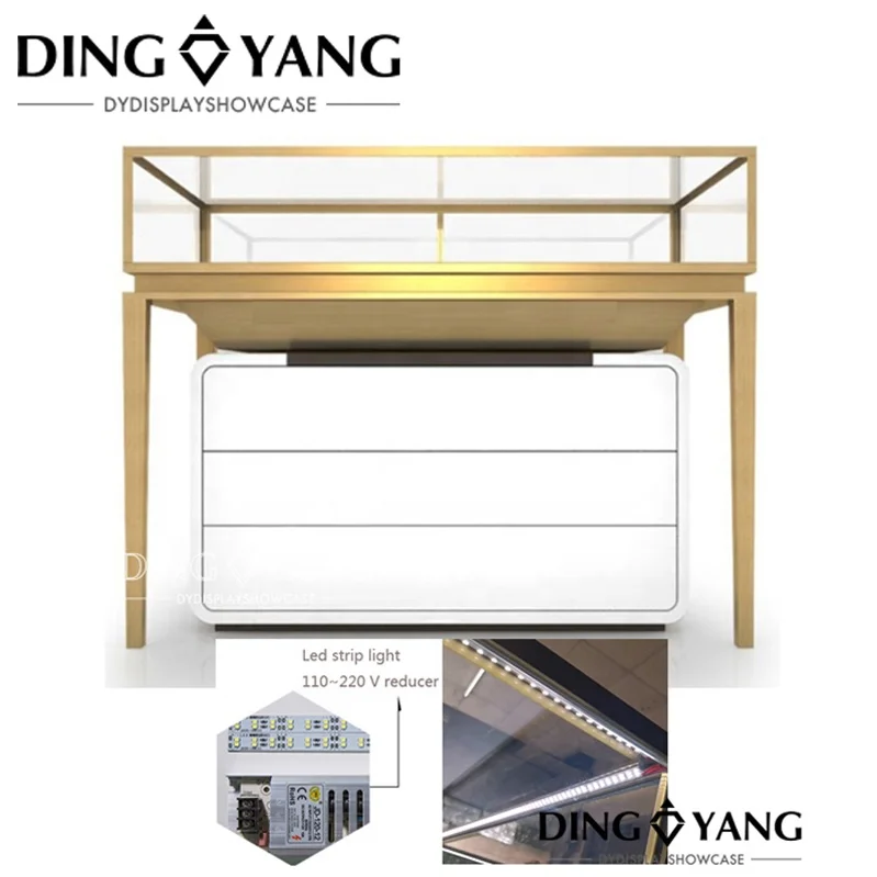 Jewelry Showcase Manufacturer  OEM Gold Jewelry Showcases With Lockable Storage , No Installation And Can Be Used Directly