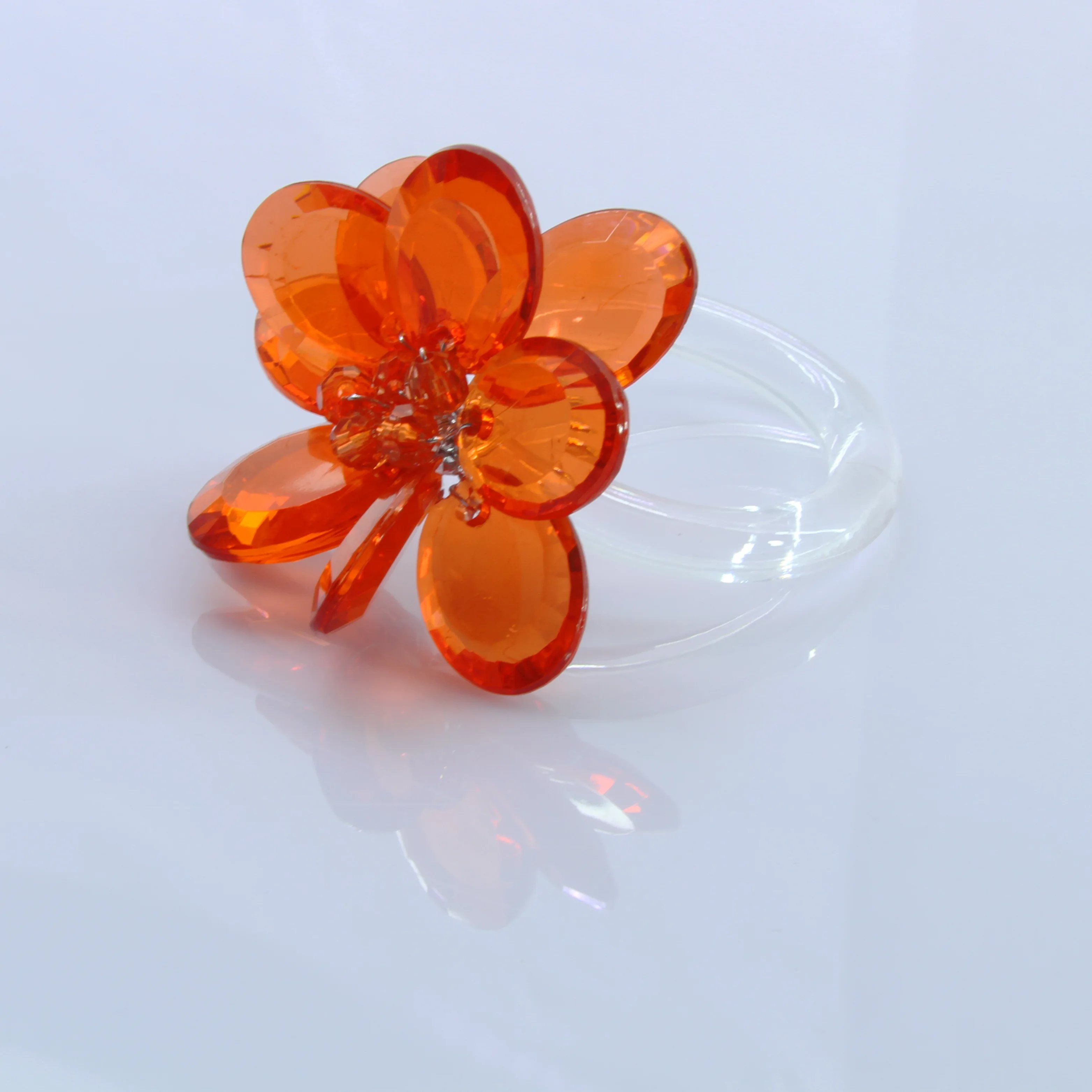 Acrylic flower napkin ring handmade decoration napkin holder many colors