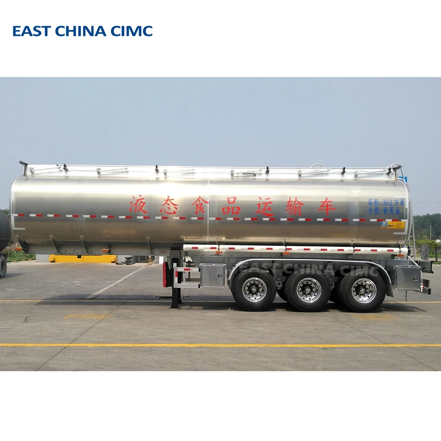 3 Axles 45000 Liters Milk Tank Trailer 12 Wheels Stainless Steel 316L Milk Tank Trailer for Food Grade Liquid