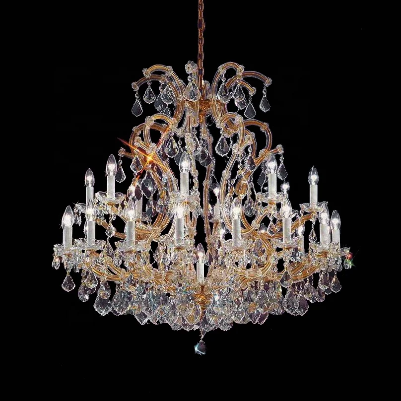 31lights 100cm gold maria theresa crystal chandelier for living room lustre cristal candelabra classic bohemian luminaire