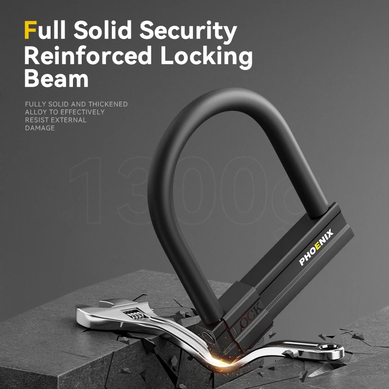 Xunting Bike U Lock Universal Anti-theft Heavy-Duty Safety Motorcycle Scooter Cycling U-Lock Bicycle Accessories with 2 Keys