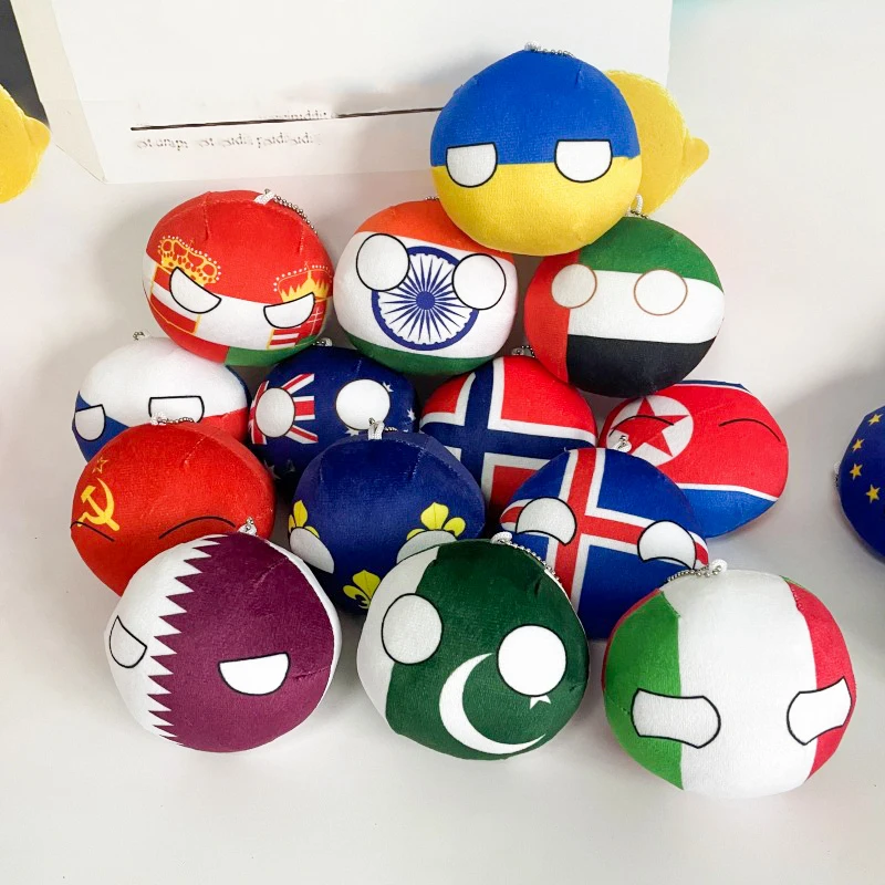 49 Designs Polandball Countryball Polandball National Flag Pillow Europe America Russia US Stuffed Soft Plush Toys Country Balls